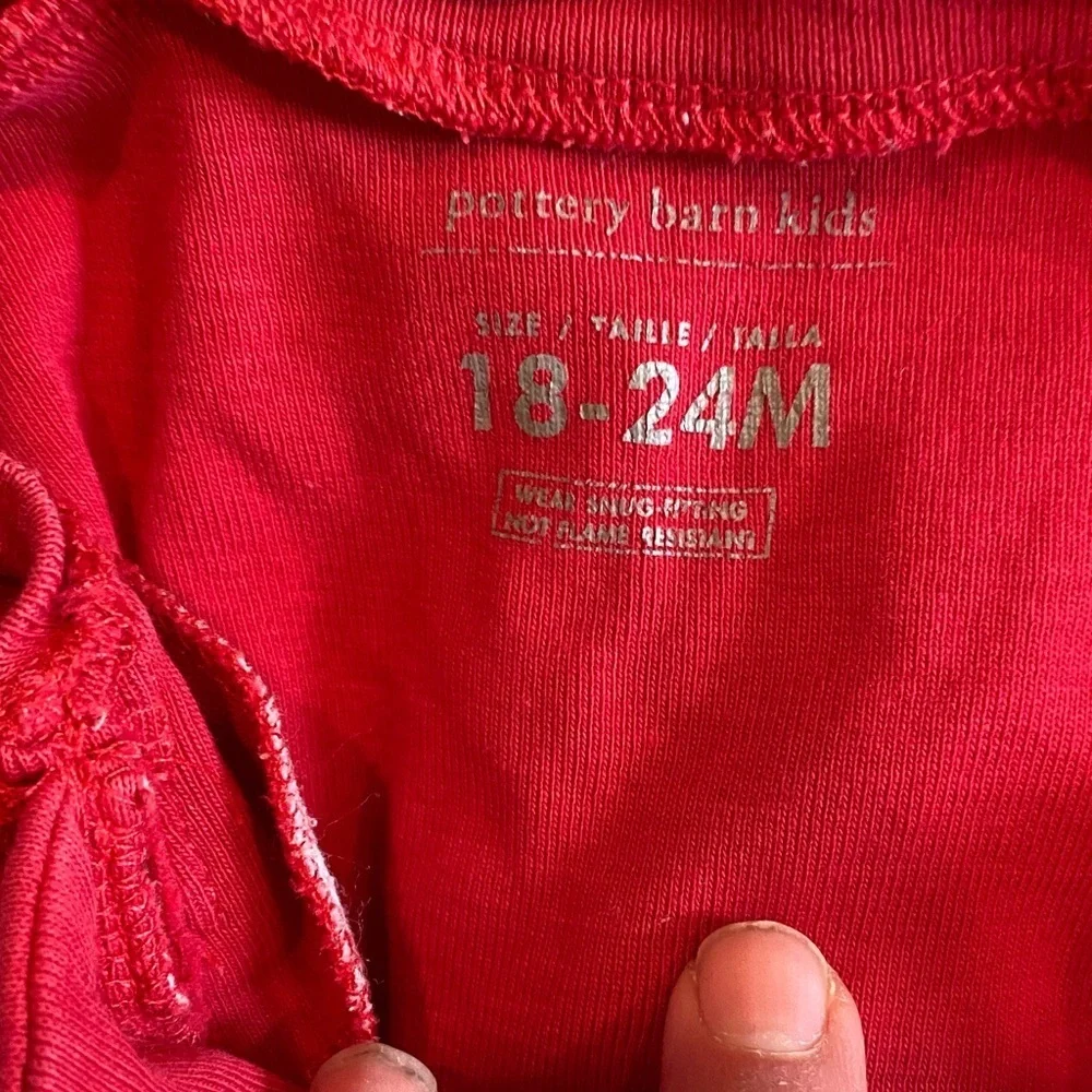Pottery Barn Kids Festive Red Footie Pajamas
